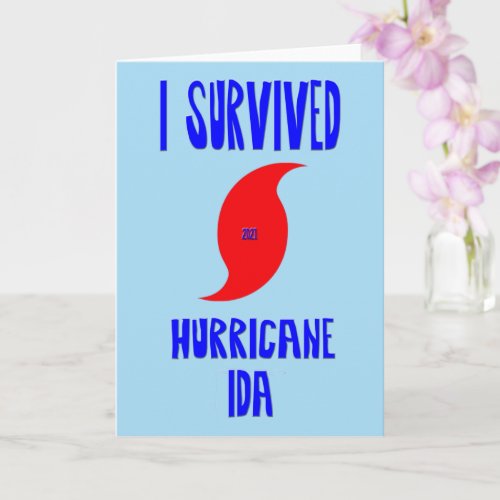 I Survived Hurricane Ida Card