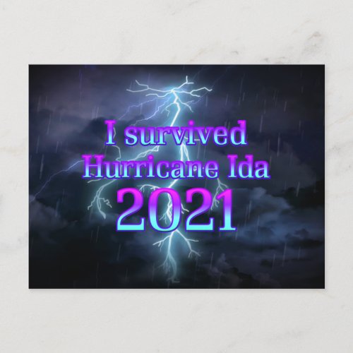 I survived Hurricane Ida Postcard