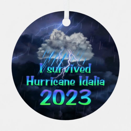 I survived Hurricane Idalia 2023 Metal Ornament