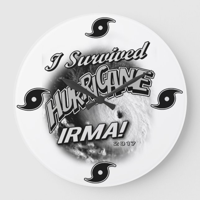 I Survived Hurricane Irma Clock (Front)