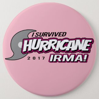 I Survived Hurricane Irma Pink Button