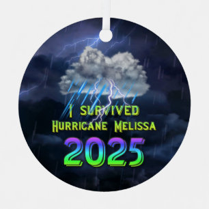 I survived Hurricane Melissa 2025 Metal Ornament