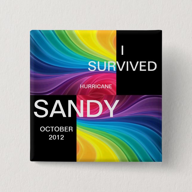 I SURVIVED HURRICANE SANDY 2012 PINBACK BUTTON (Front)
