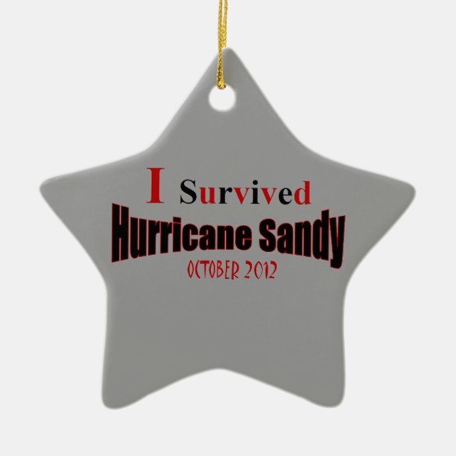 I Survived Hurricane Sandy Star Ornament (Front)