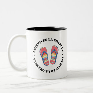 I Survived La Chancla Funny Survivor Latina Mom Two-Tone Coffee Mug