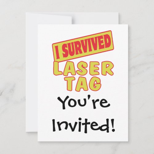 I SURVIVED LASER TAG INVITE