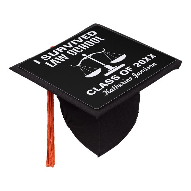 I Survived Law School Graduation Cap Topper (Angled)