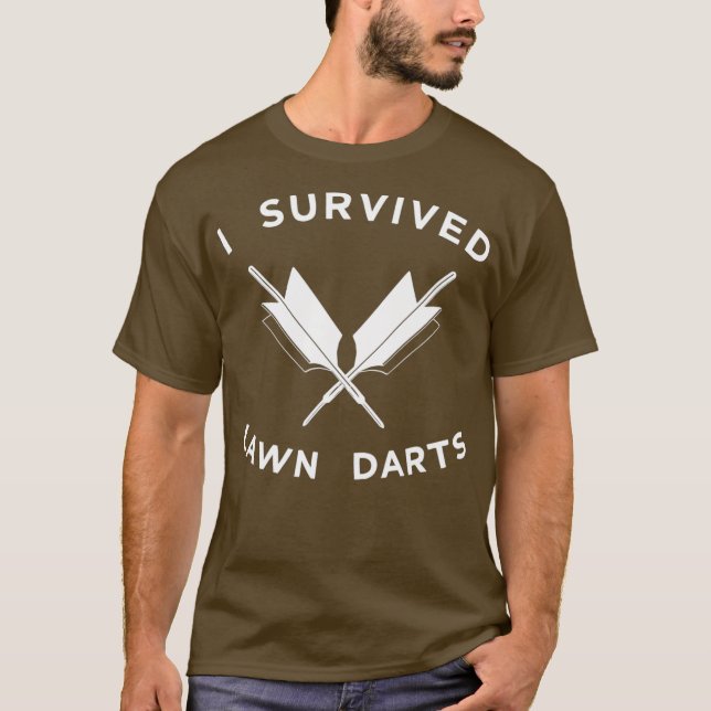 I Survived Lawn Darts Fun 70s Yard Game T-Shirt (Front)