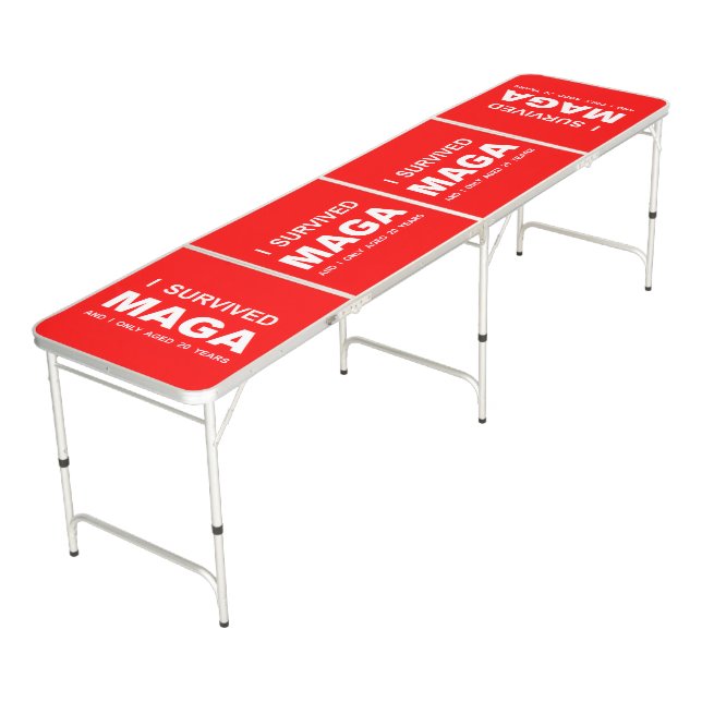 I Survived MAGA  Beer Pong Table (Angled)