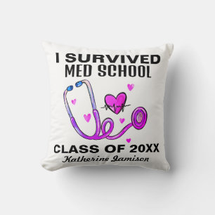 I Survived Medical School Throw Pillow