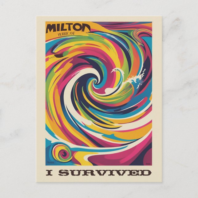 I survived Milton hurricane Oct 9 2024 Florida Postcard (Front)
