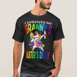 I Survived My Granny's Master's Degree Unicorn gra T-Shirt