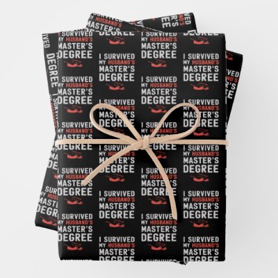 I Survived My Husband's Master's Degree Graduation Wrapping Paper Sheets
