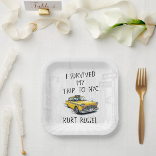I Survived My Trip To Nyc (Custom All Text) Paper Plates