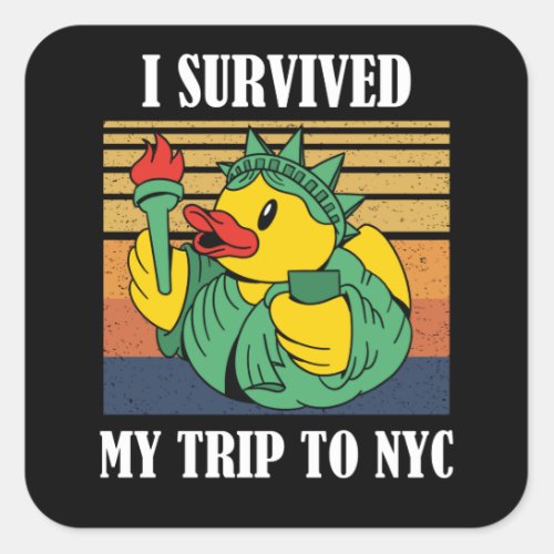 I Survived My Trip to NYC Vacation Square Sticker