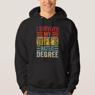 I Survived My Wife's Masters Degree Vintage Gradua Hoodie