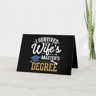 I Survived My Wifes Masters Degree Wife Graduation Letterpress Thank You Card