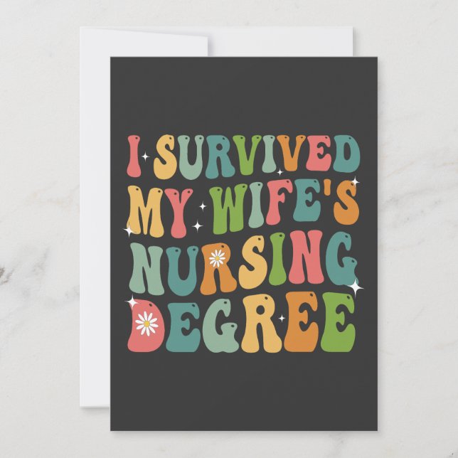 I Survived My Wife's Nursing Degree Graduation   Announcement (Front)