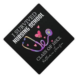 I Survived Nursing School Graduation Cap Topper