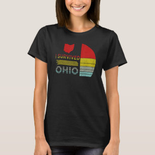 I Survived Ohio map Meme distressed retro vintage T-Shirt