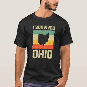 I Survived Ohio map Meme distressed retro vintage T-Shirt