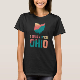 I Survived Ohio map Meme retro vintage distressed T-Shirt