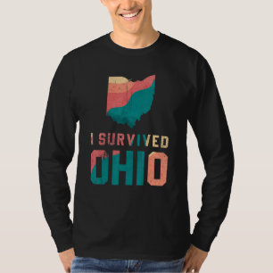 I Survived Ohio map Meme retro vintage distressed T-Shirt