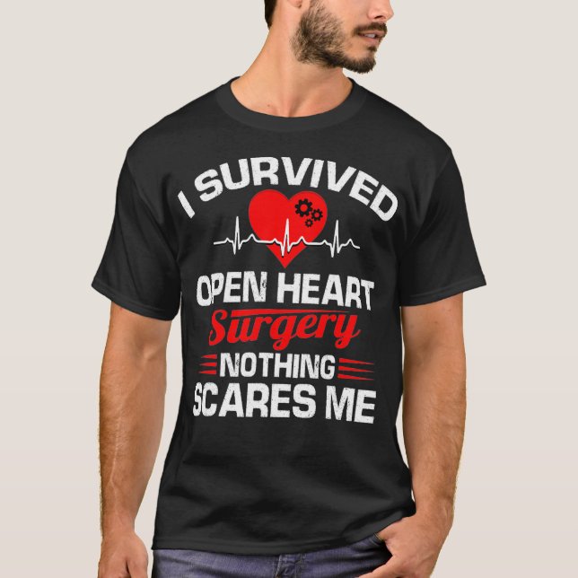 I Survived Open Heart Surgery Gifts Recovery Men T-Shirt (Front)