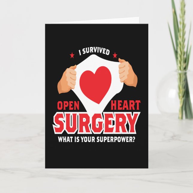 I Survived Open Heart Surgery Heart Op Card (Front)