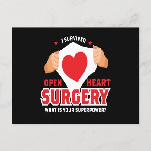 I Survived Open Heart Surgery Heart Op Postcard