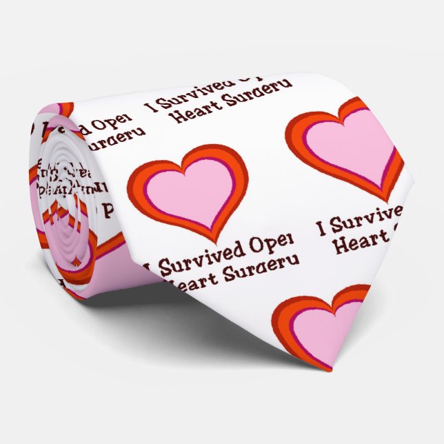 I Survived Open Heart Surgery Neck Tie (Rolled)