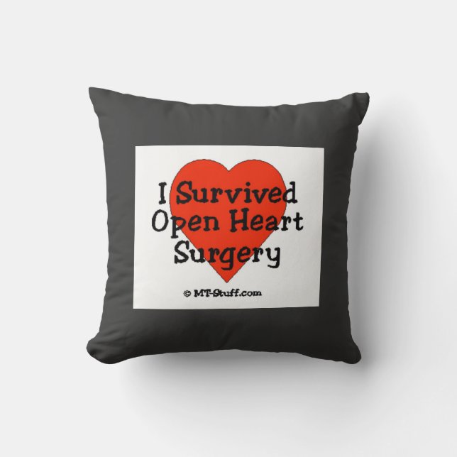 I Survived Open Heart Surgery Pillow (Front)