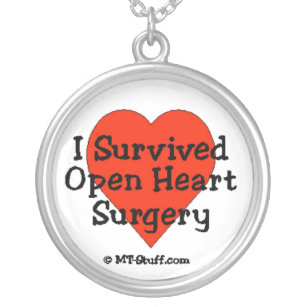 I Survived Open Heart Surgery Silver Plated Necklace