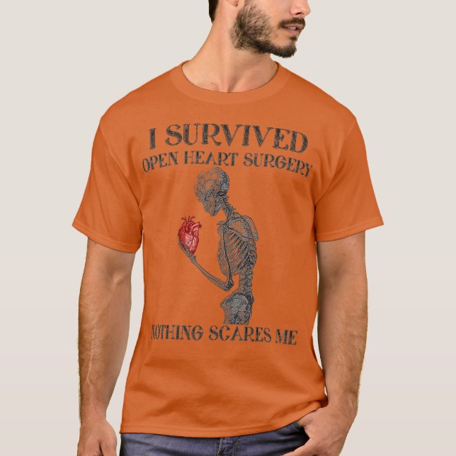 I Survived Open Heart Surgery Survivor Gift T-Shirt (Front)