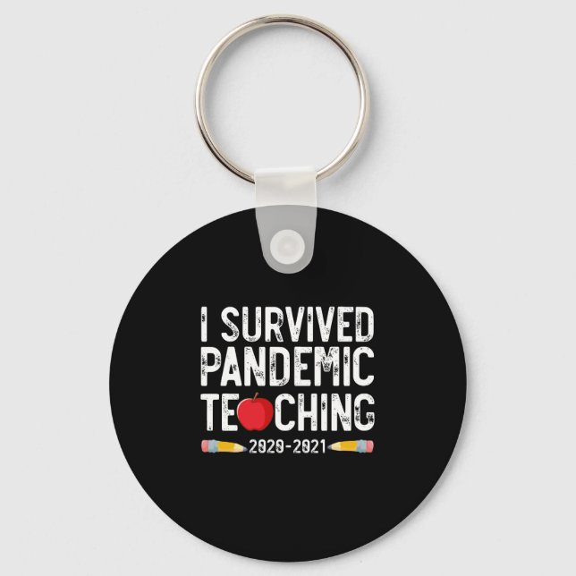 I Survived Pandemic Teaching 2020 2021 Apple Keychain (Front)