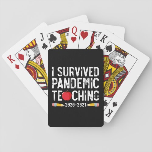 I Survived Pandemic Teaching 2020 2021 Apple Playing Cards