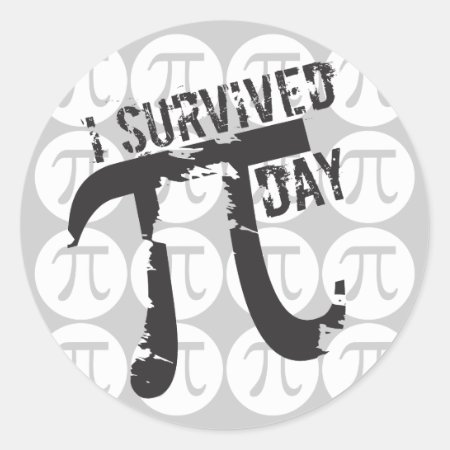 I Survived Pi Day - Funny Pi Symbol Stickers