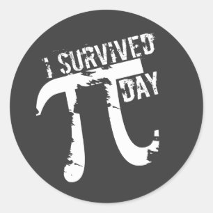 I Survived Pi Day - Funny Pi Symbol Stickers
