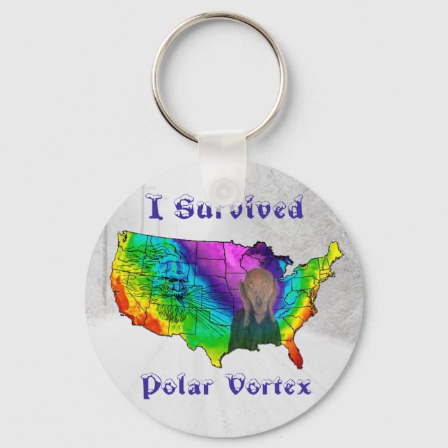 I Survived Polar Vortex Keychain (Front)