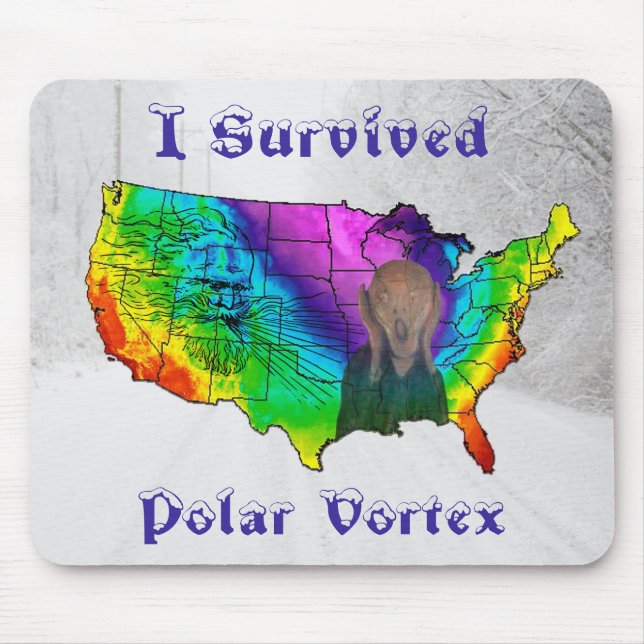 I Survived Polar Vortex Mouse Pad (Front)