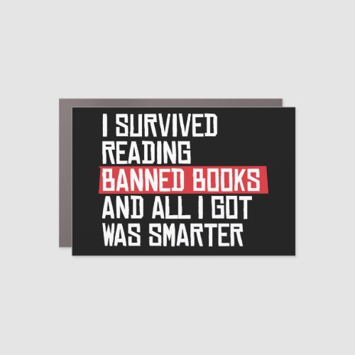 I survived reading banned books car magnet