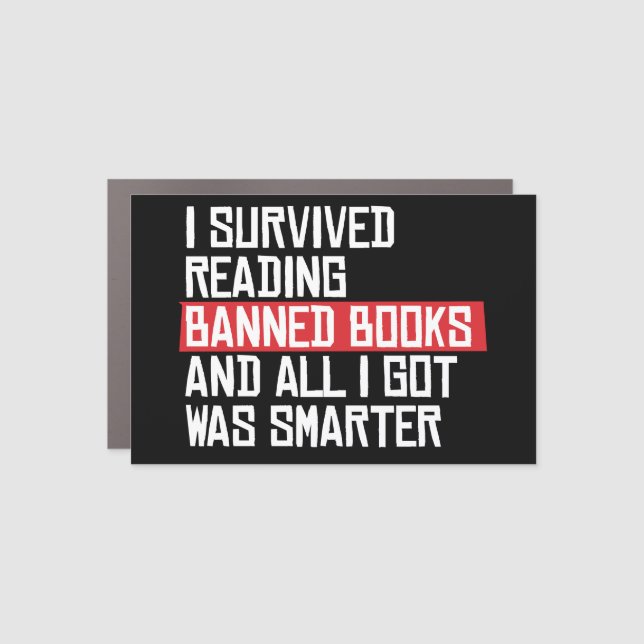 I survived reading banned books car magnet (Front)