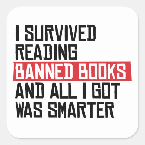 I survived reading banned books square sticker