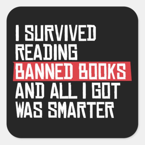 I survived reading banned books square sticker