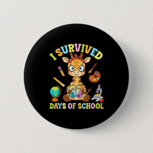 I Survived Six Seven Days Of School Cute Giraffe S Button