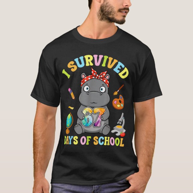 I Survived Six Seven Days Of School Cute Hip Stude T-Shirt (Front)