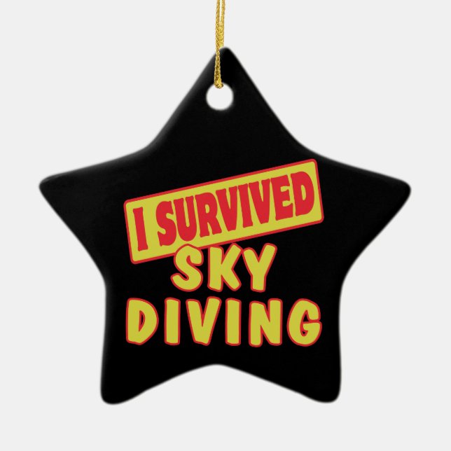 I SURVIVED SKYDIVING CERAMIC ORNAMENT (Front)