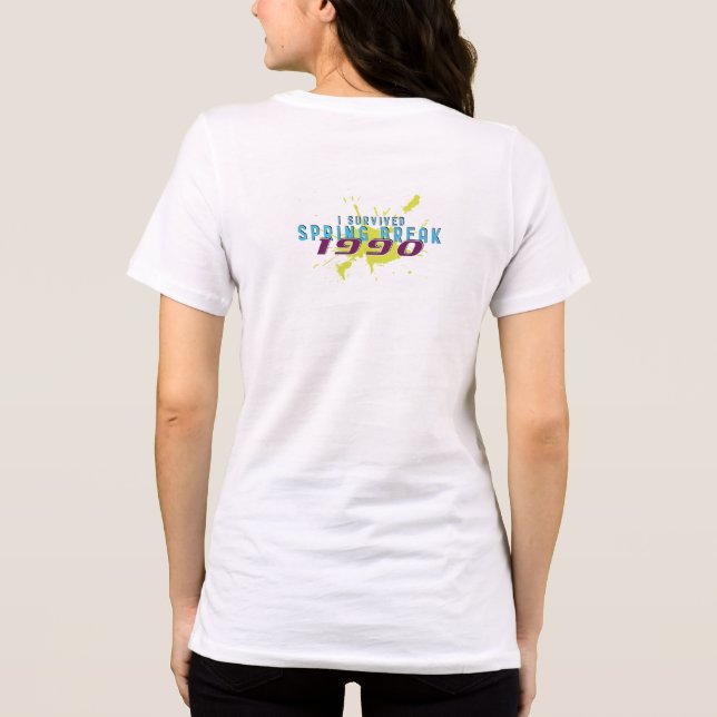 I Survived Spring Break 1990 - 90s Retro Tri-Blend Shirt (Back)