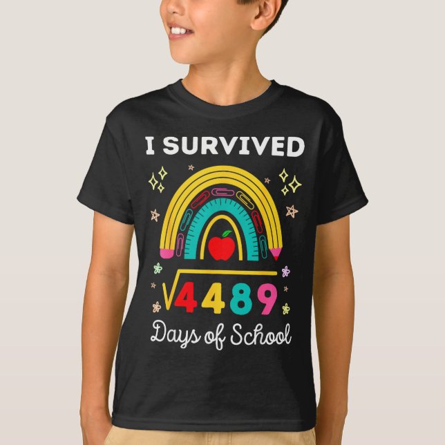 I Survived Square Root 4489 67 Days Of School Math T-Shirt (Front)