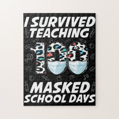 I Survived Teaching 100 Masked School Days Jigsaw Puzzle